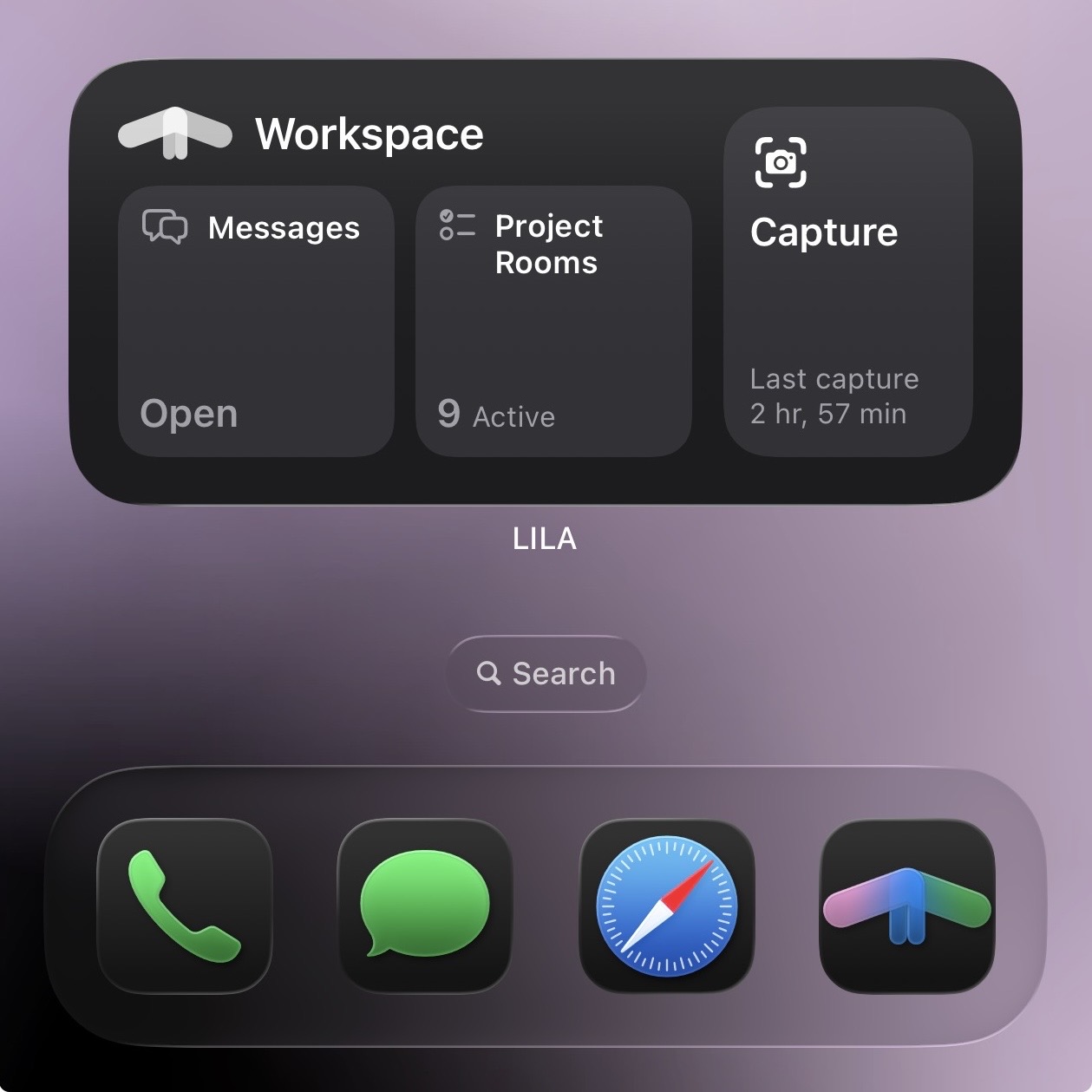 Messages、Project Rooms、CaptureのWorkspaceウィジェット